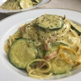 ズッキーニとベーコンの★カレークリームパスタ★